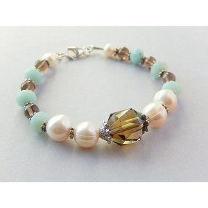 Smoky Quartz and Pearl Bracelet